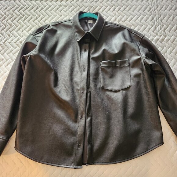H&M Vegan Leather Overshirt - Picture 2 of 3